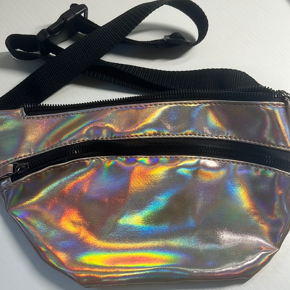 Super cute, rose gold fanny, pack, double zipper